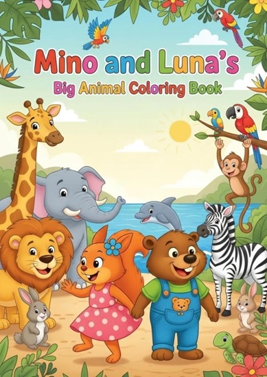 Afbeelding van Mino and Luna’s Big Animal Coloring Book