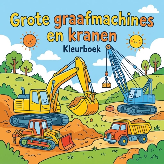 Afbeelding van Grote graafmachines en kranen