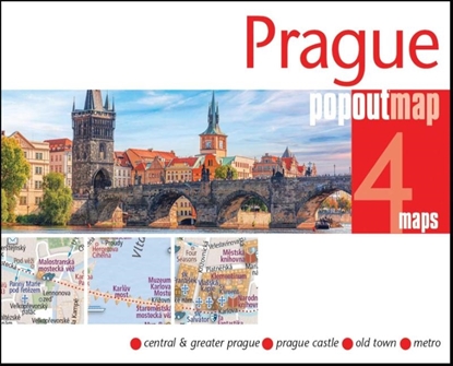 Afbeeldingen van PopOut Maps Prague PopOut Map - pocket size, pop up map of Prague city centre