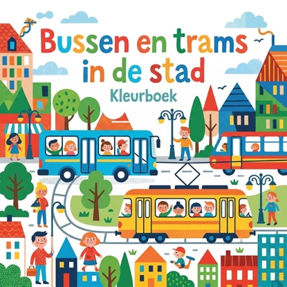Afbeeldingen van Bussen en trams in de stad