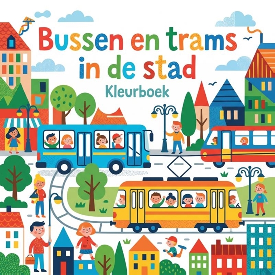 Afbeelding van Bussen en trams in de stad