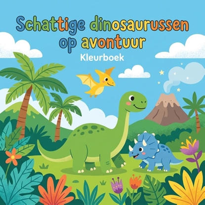 Afbeeldingen van Schattige dinosaurussen op avontuur