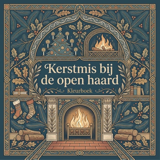 Afbeelding van Kerstmis bij de open haard
