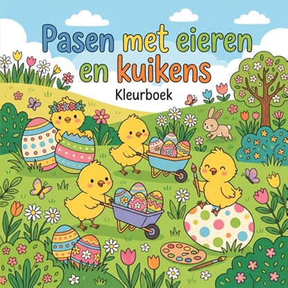 Afbeeldingen van Pasen met eieren en kuikens