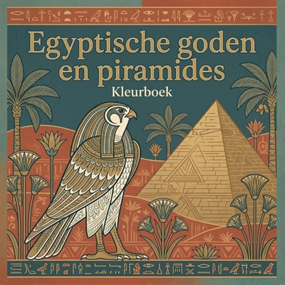 Afbeeldingen van Egyptische goden en piramides