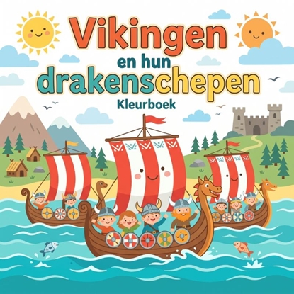 Afbeeldingen van Vikingen en hun drakenschepen