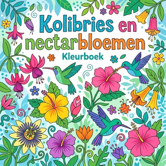 Afbeelding van Kolibries en nectarbloemen