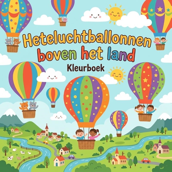 Afbeelding van Heteluchtballonnen boven het land