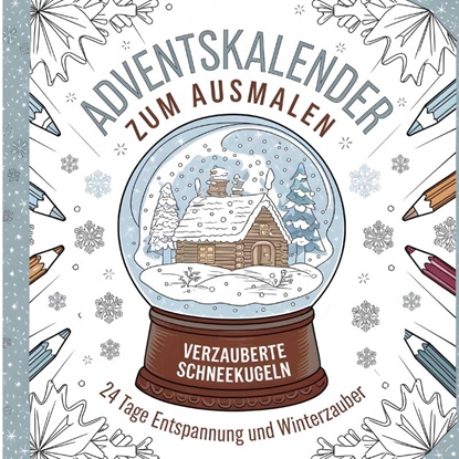 Afbeeldingen van Adventskalender zum Ausmalen: Verzauberte Schneekugeln - 24 Tage Entspannung und Winterzauber